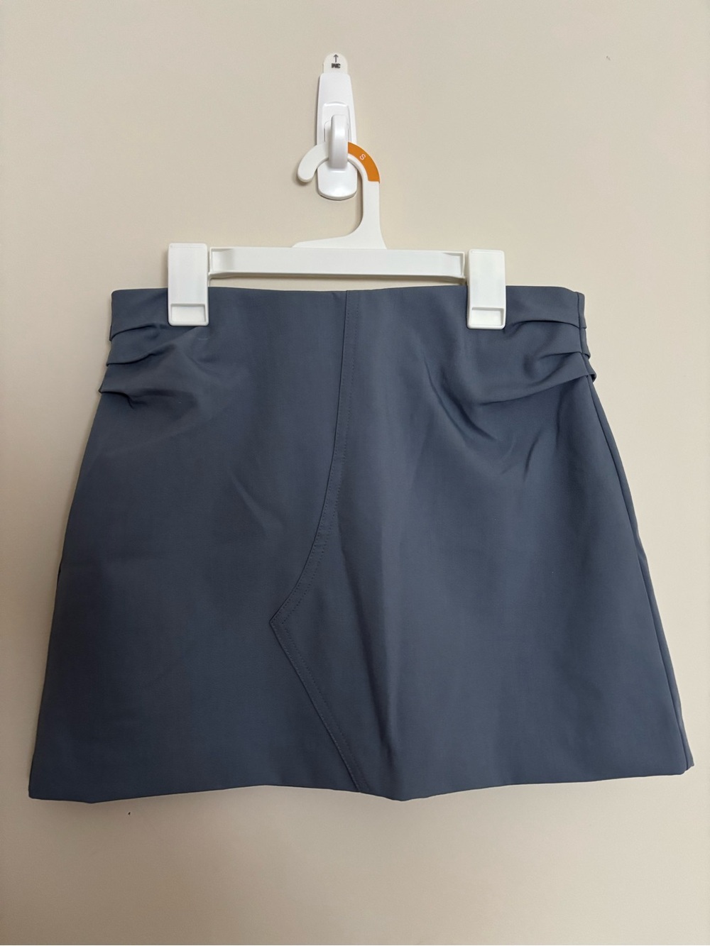 Zara Steel Blue Pleated Waist Mini Skirt